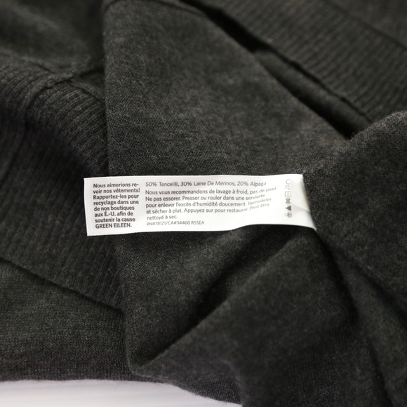 NWOT Eileen Fisher Tencel Wool Alpaca Sweater XS Gray Scoop Luxury Minimalist - Picture 6 of 6